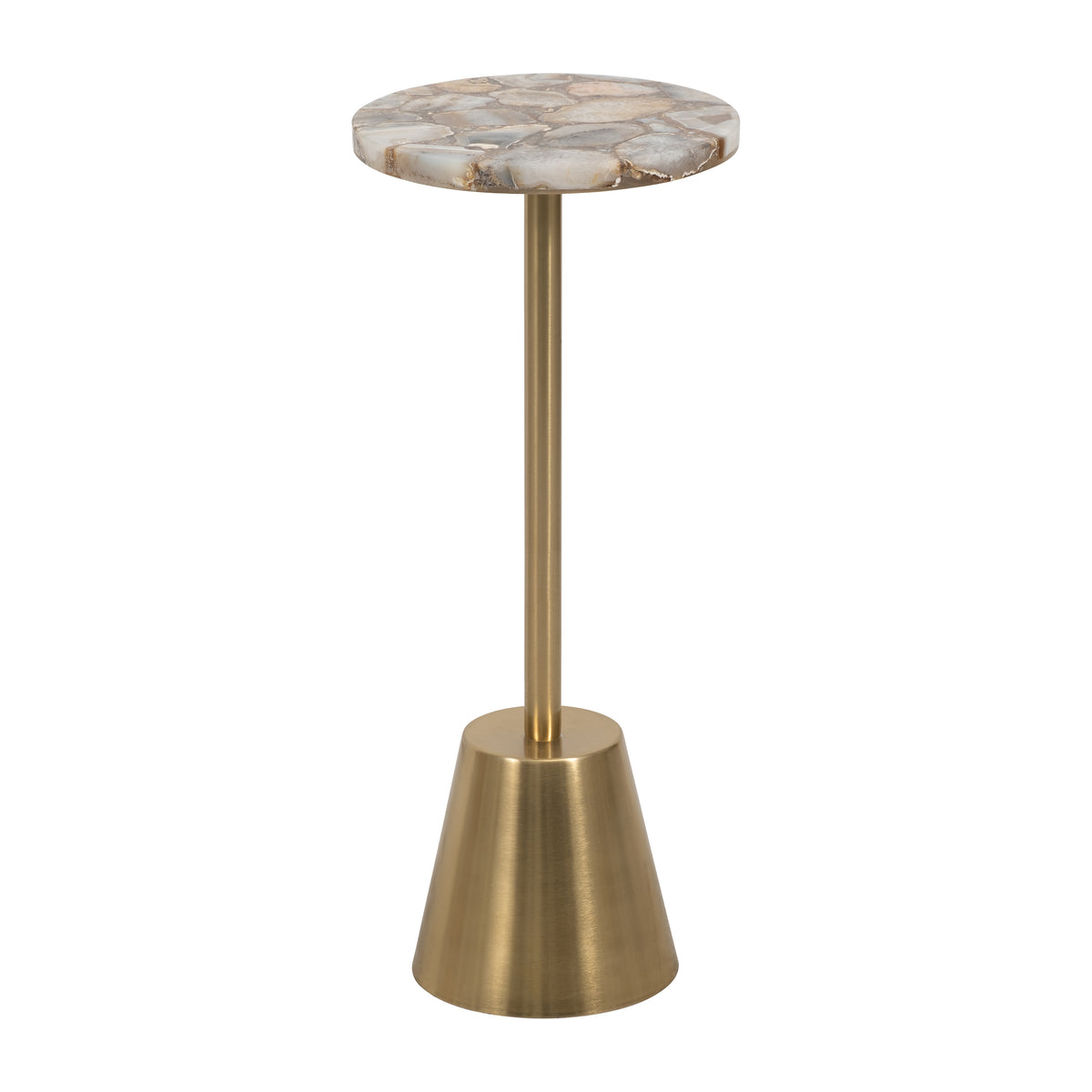 Firebaugh Gold Agate Top Polished Edge Accent Table - 18353EC