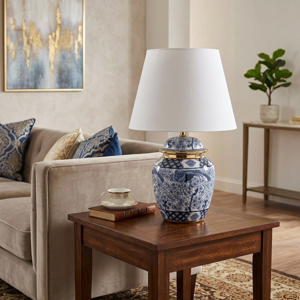 Midco Multicolor Chinoiserie Table Lamp with Trim