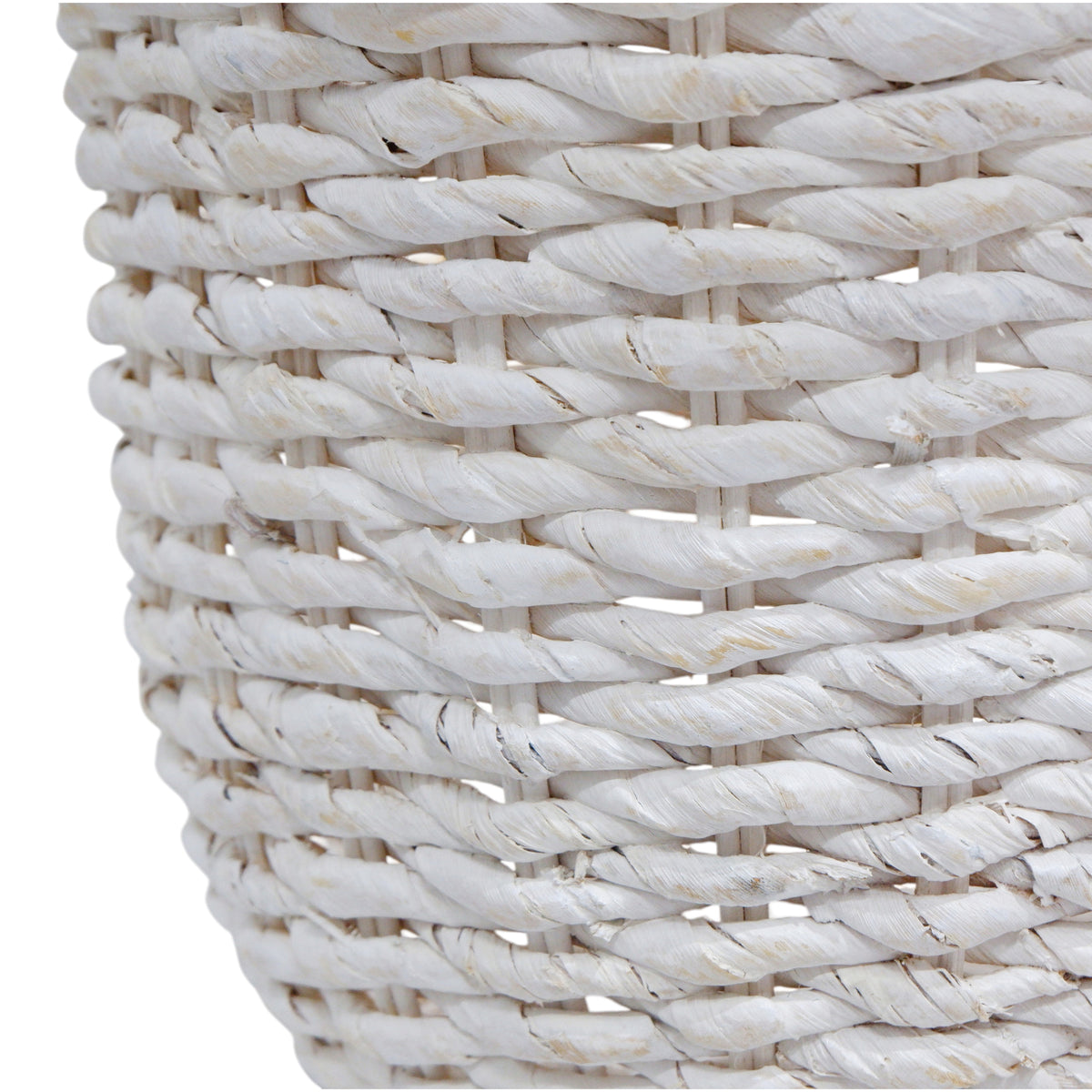 Burlington White Rattan Urn Vases (Set of 2)