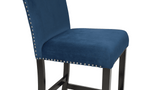 Lennon Royal Blue Velvet Counter Height Dining Chair (Set of 2) - Ornate Home