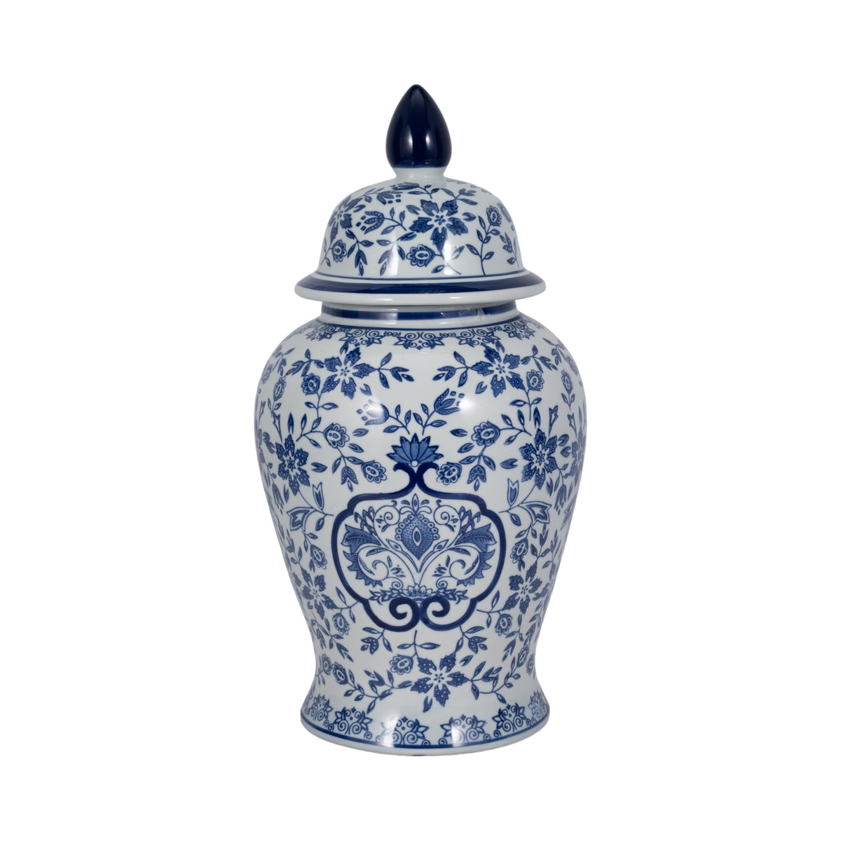 Park Hill White/Blue Temple Jar
