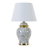Spencerport White/Brown/Gold Lamp