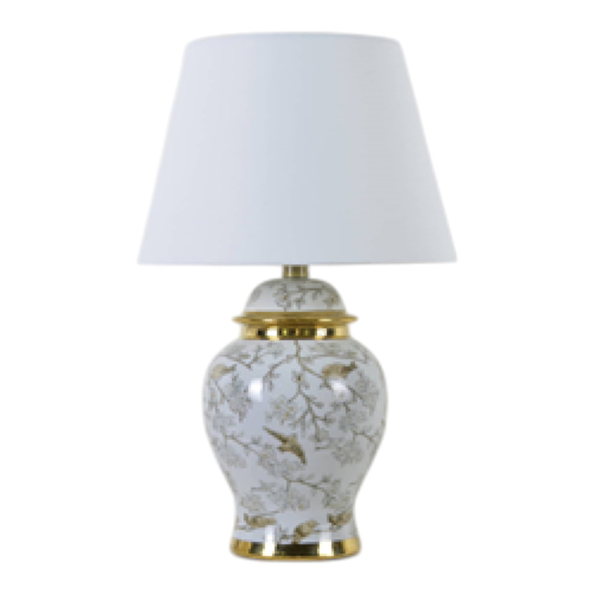 Spencerport White/Brown/Gold Lamp