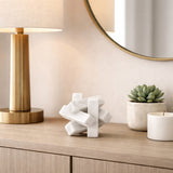 Aurant White Marble Geometric Orb