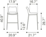 Ace Dark Gray & Walnut Barstool (Set of 2)