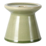 Hobergs Green Small Crackle Modern Taper and Pillar Holder