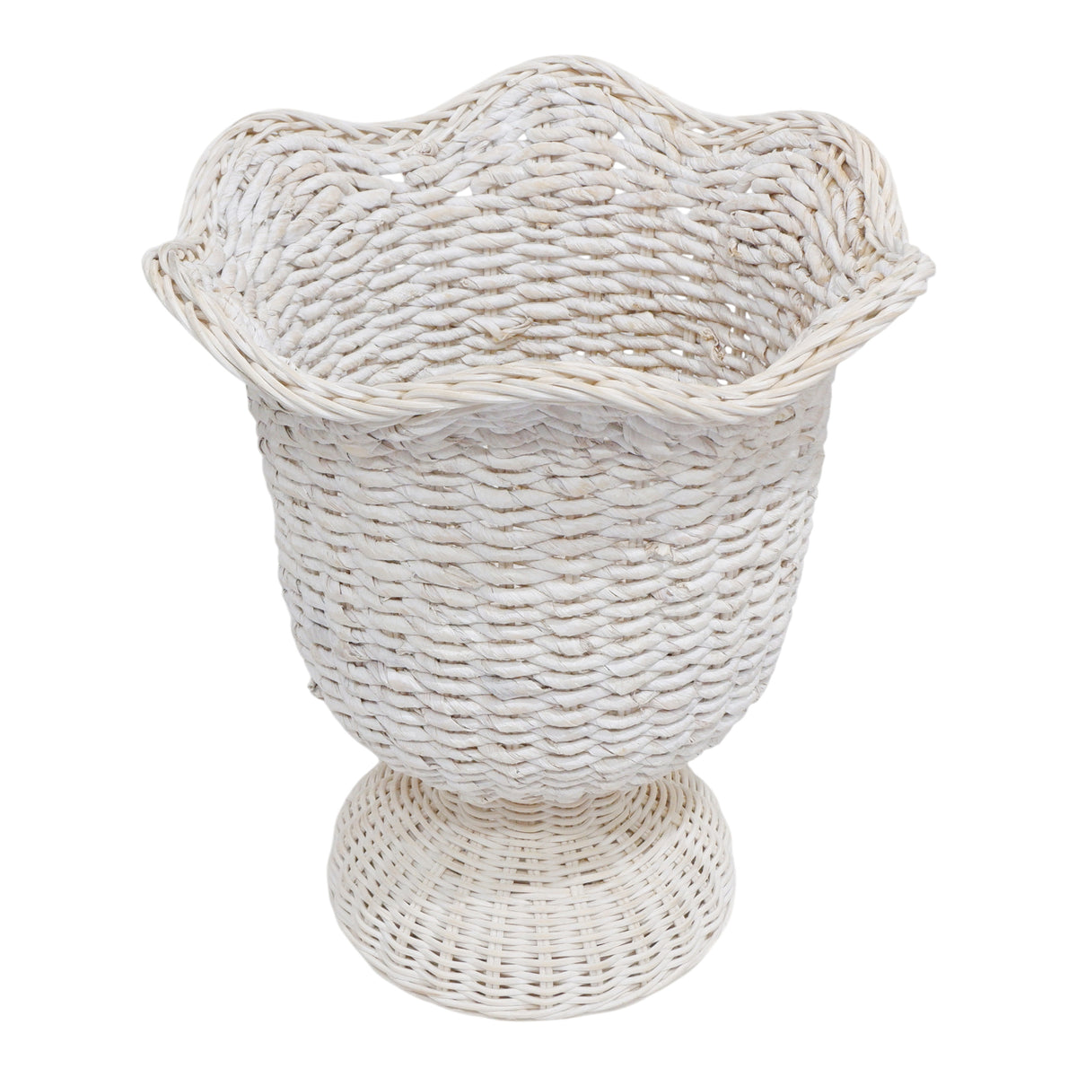 Burlington White Rattan Urn Vases (Set of 2)