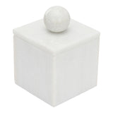 Hollystone White Marble Box with Ball Knob