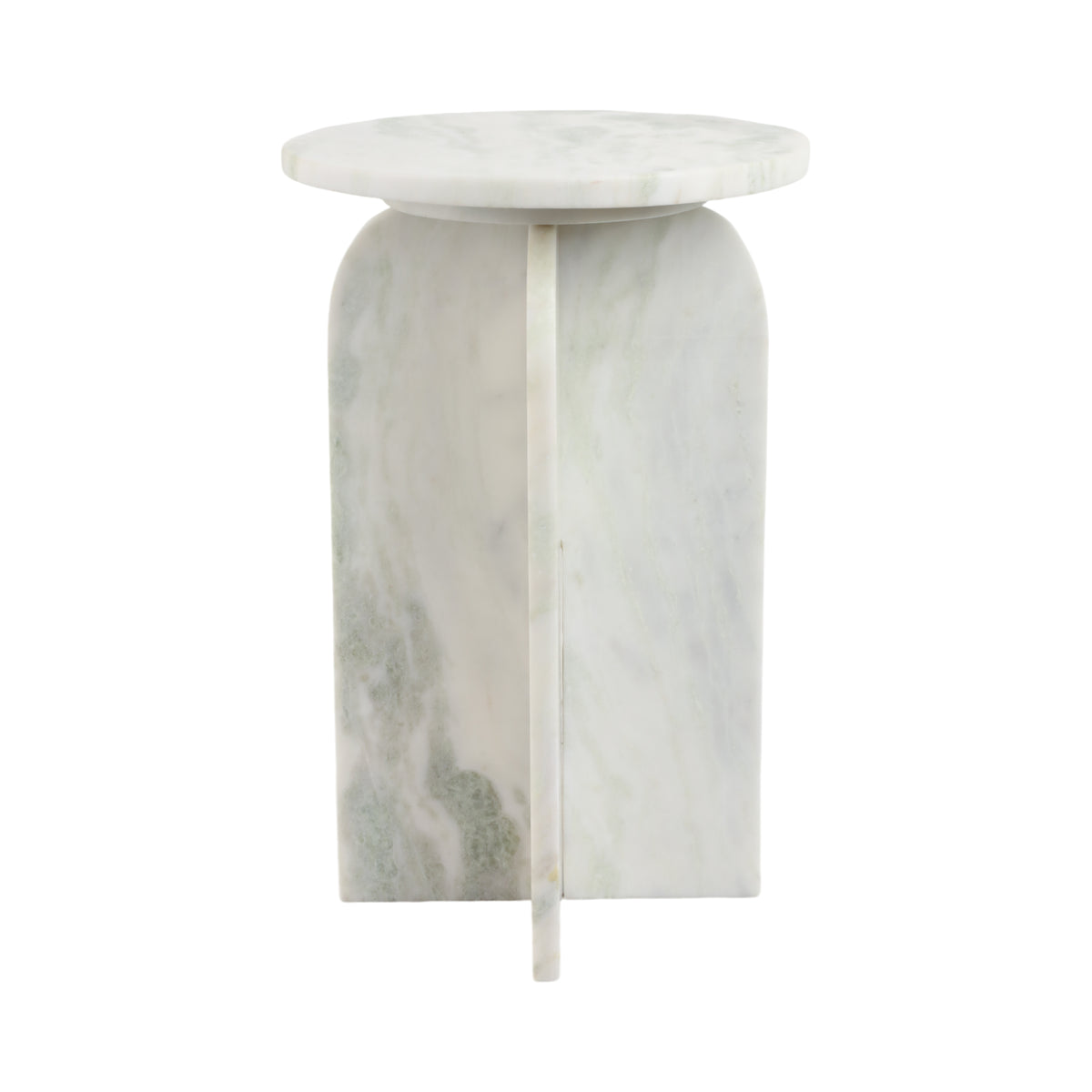 Canebrake Light Green Round Marble Accent Table