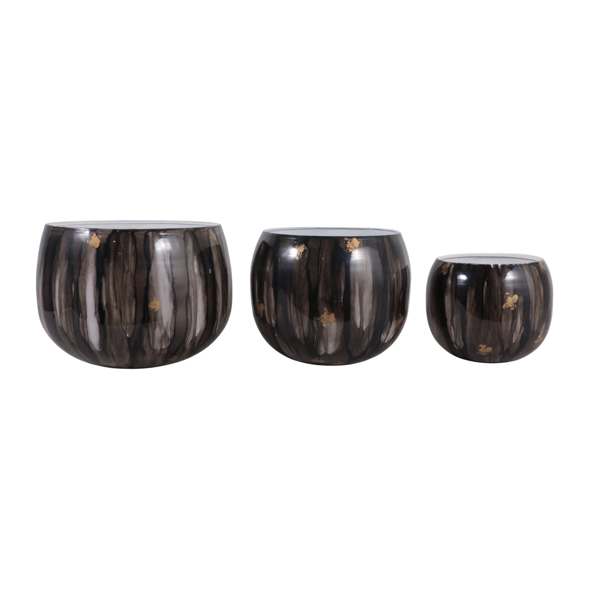 Jakewick Gray/Gold Planters (Set of 3)