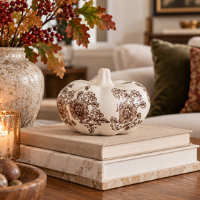 Earp Brown/White Small Chinoiserie Pumpkin