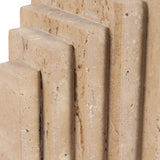 Plymouth Tan/Brown Stepped Travertine Bookends (Set of 2)