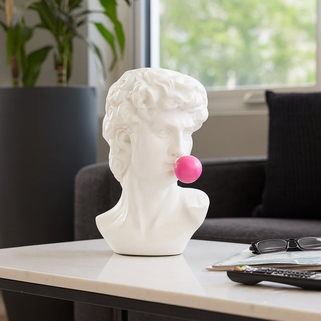 Clair White Resin Greek God Head - 19092EC