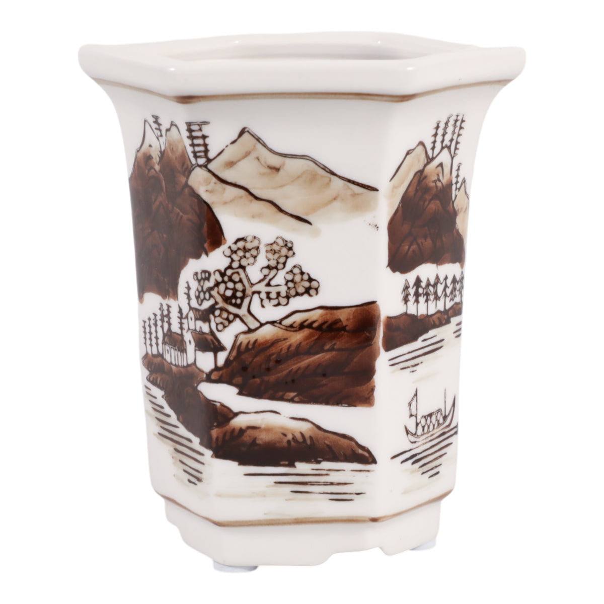 Nickrun Brown/White Sage and Eucalyptus Chinoiserie Candle