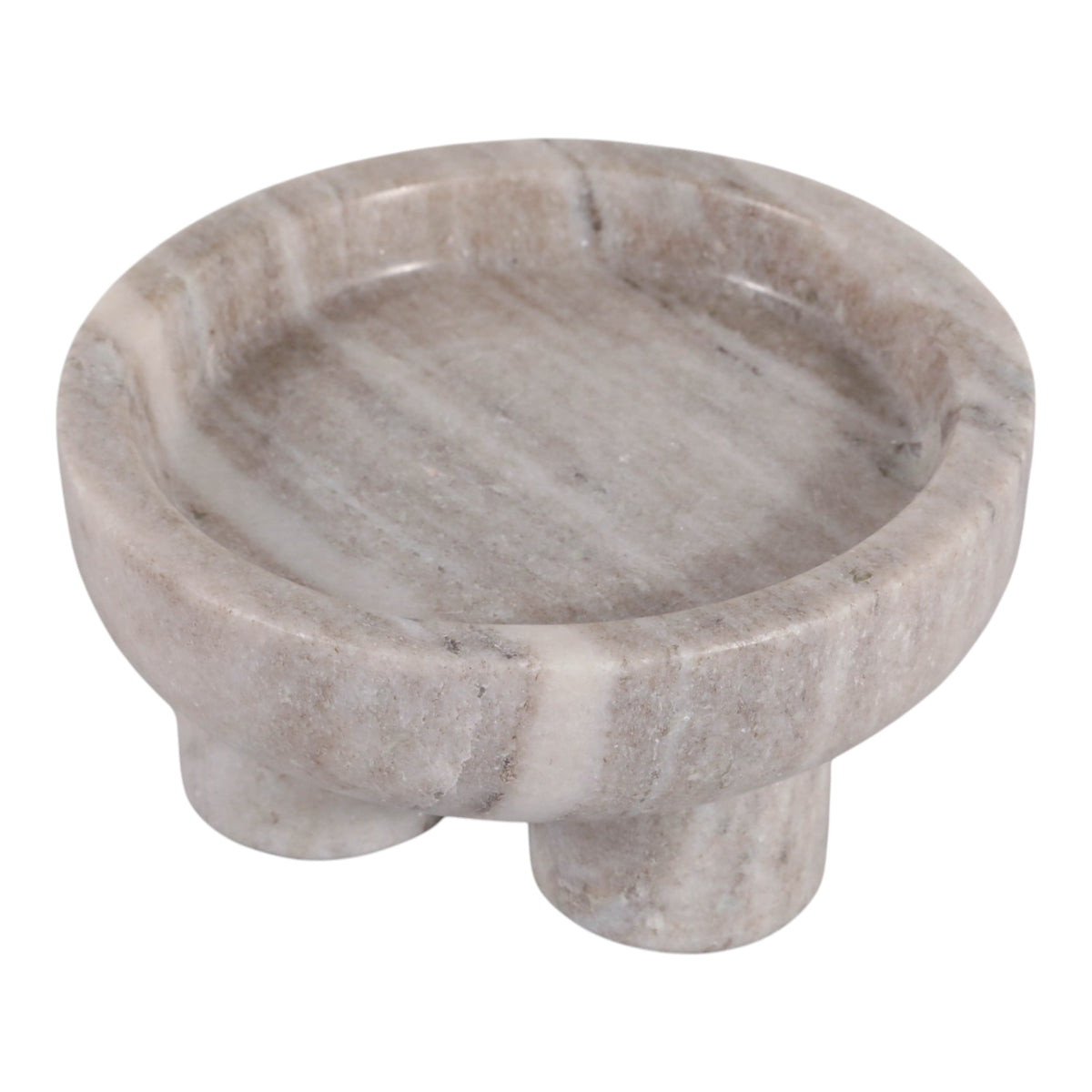 Pearlrose Beige Marble Bowl with 3 Feet