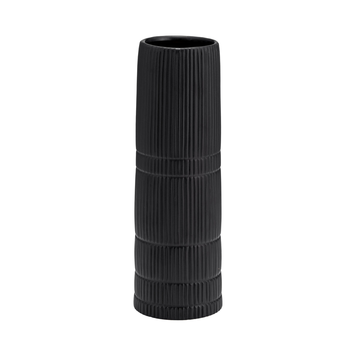 Rollingwood Matte Black Ceramic Lined Cylinder Vase