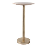 Graton Ivory/Gold Drink Table with Marble Top
