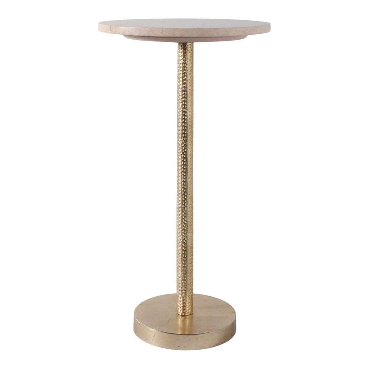 Graton Ivory/Gold Drink Table with Marble Top