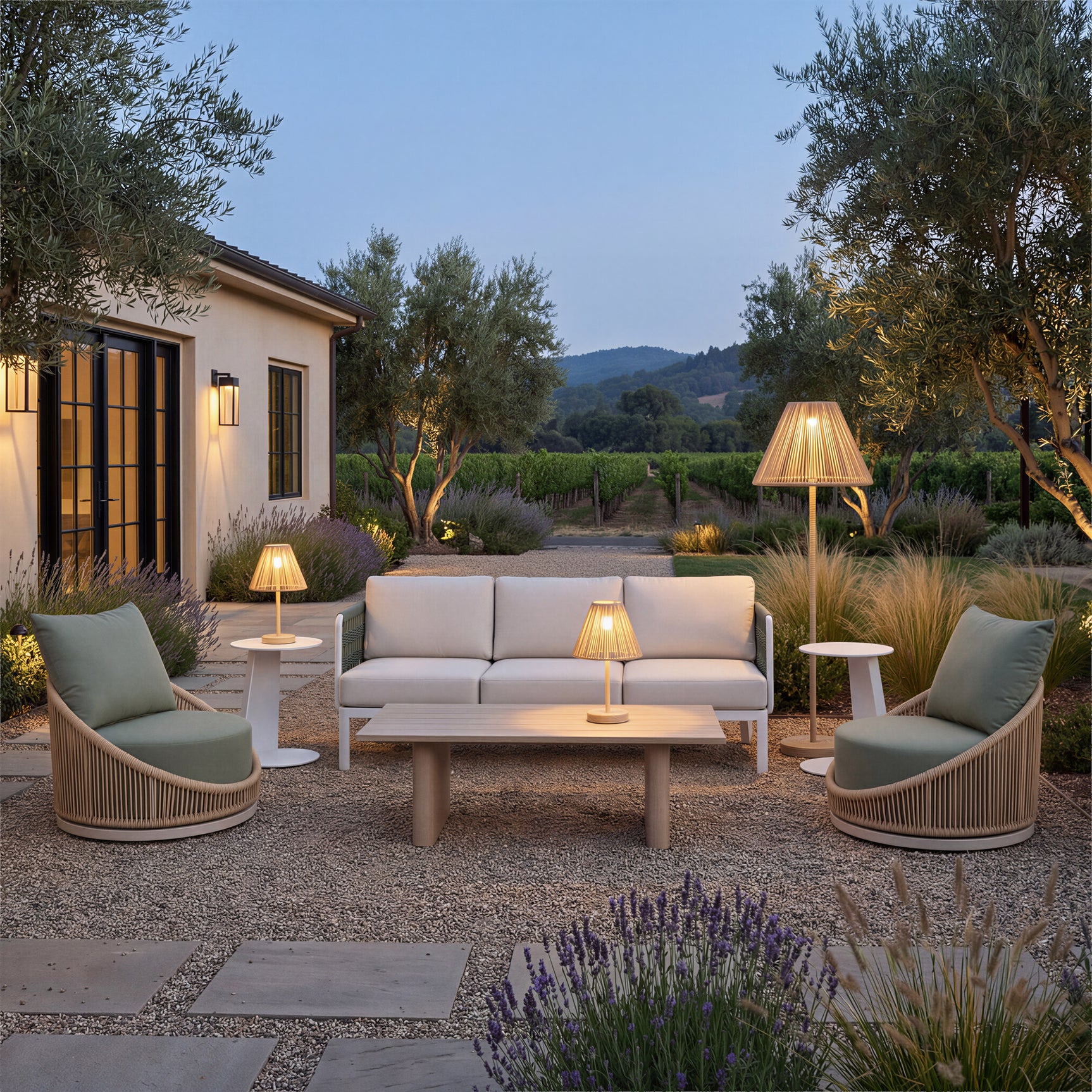 Lumika Beige Solar Table Lamp