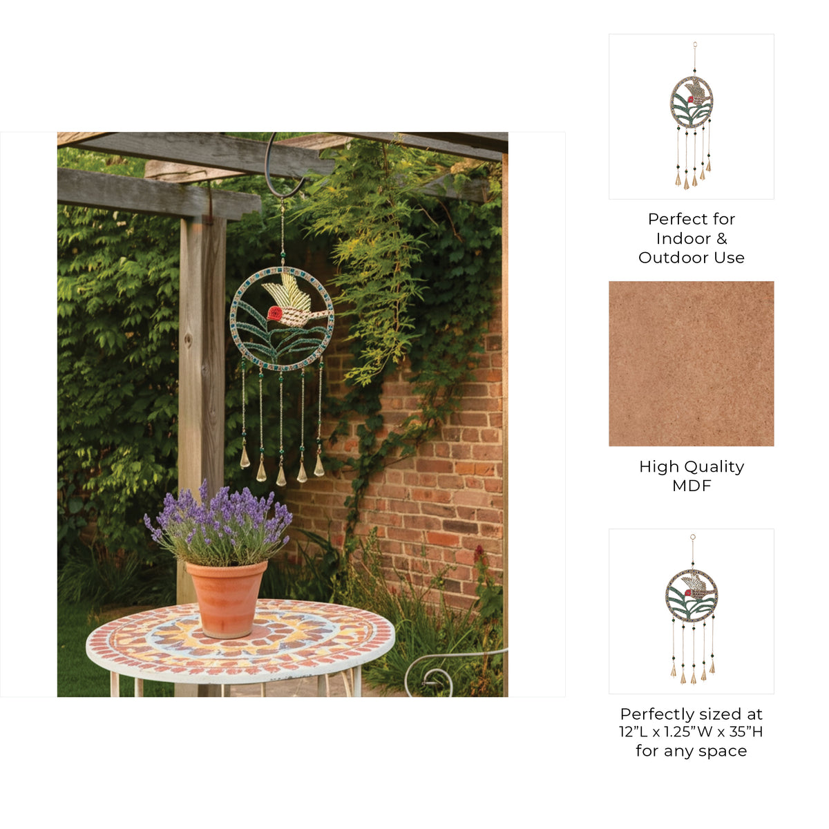 Theabrook Green/Pink/Gold Wind Chime