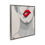Cole White Hand Painted Lip Bite Wall Art