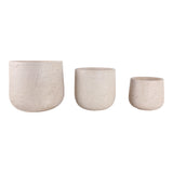 Toddcliff Ivory Resin Cement Texture Planters (Set of 3)