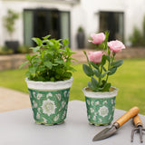 Aidenridge Green/White Planters (Set of 2)
