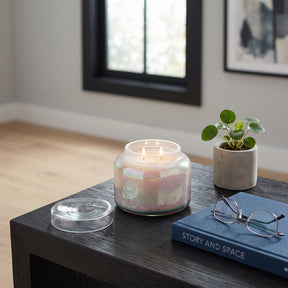 Dashholm White/Clear Gardenia Luster Candle