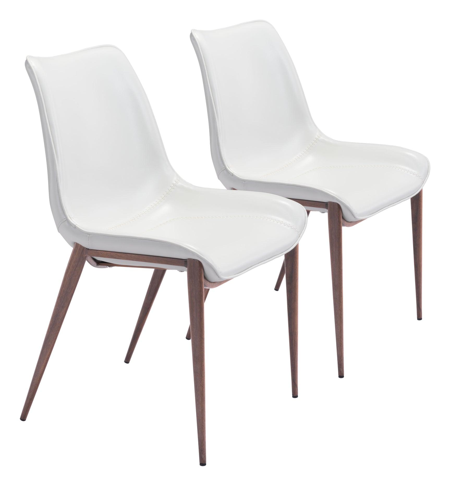 Magnus White & Walnut Dining Chair (Set of 2)