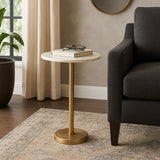 Graton Gold Metal Round Drink Table with Flat Base
