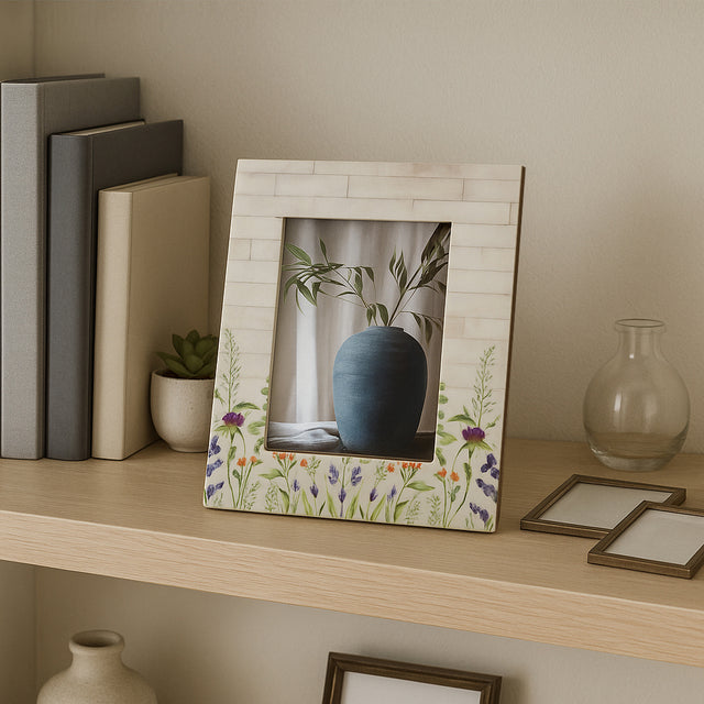 Stegeman Multicolor Resin 4x6 Flower Field Photo Frame