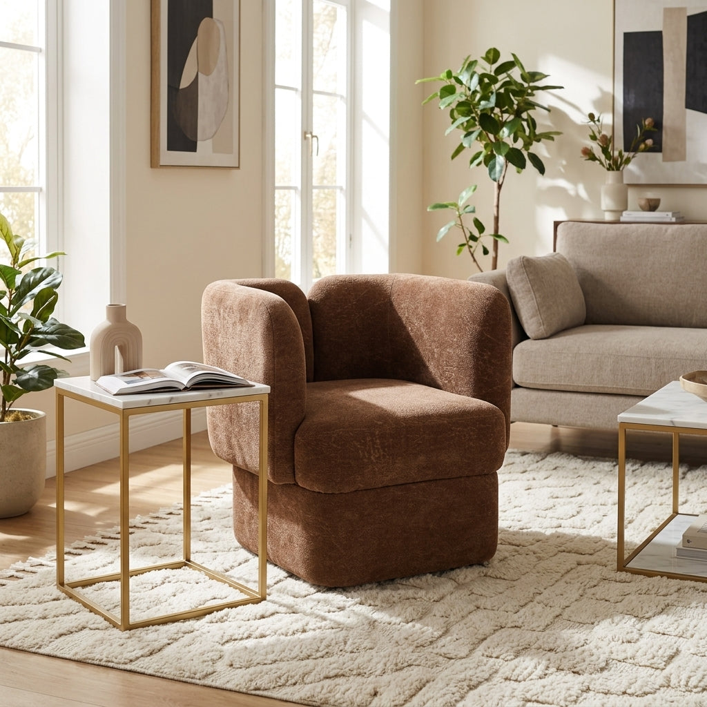 Garden Park Brown Shelter-Back Accent Chair
