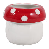 Bonnie View White/Red Mushroom Planter
