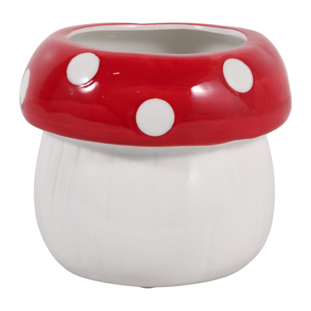 Bonnie View White/Red Mushroom Planter