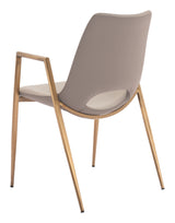 Desi Beige & Gold Dining Chair (Set of 2)