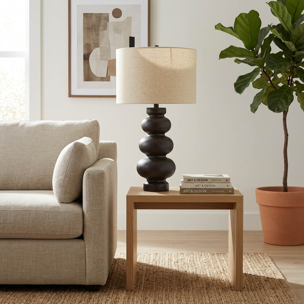 Bergenside Ivory/Brown Lamp
