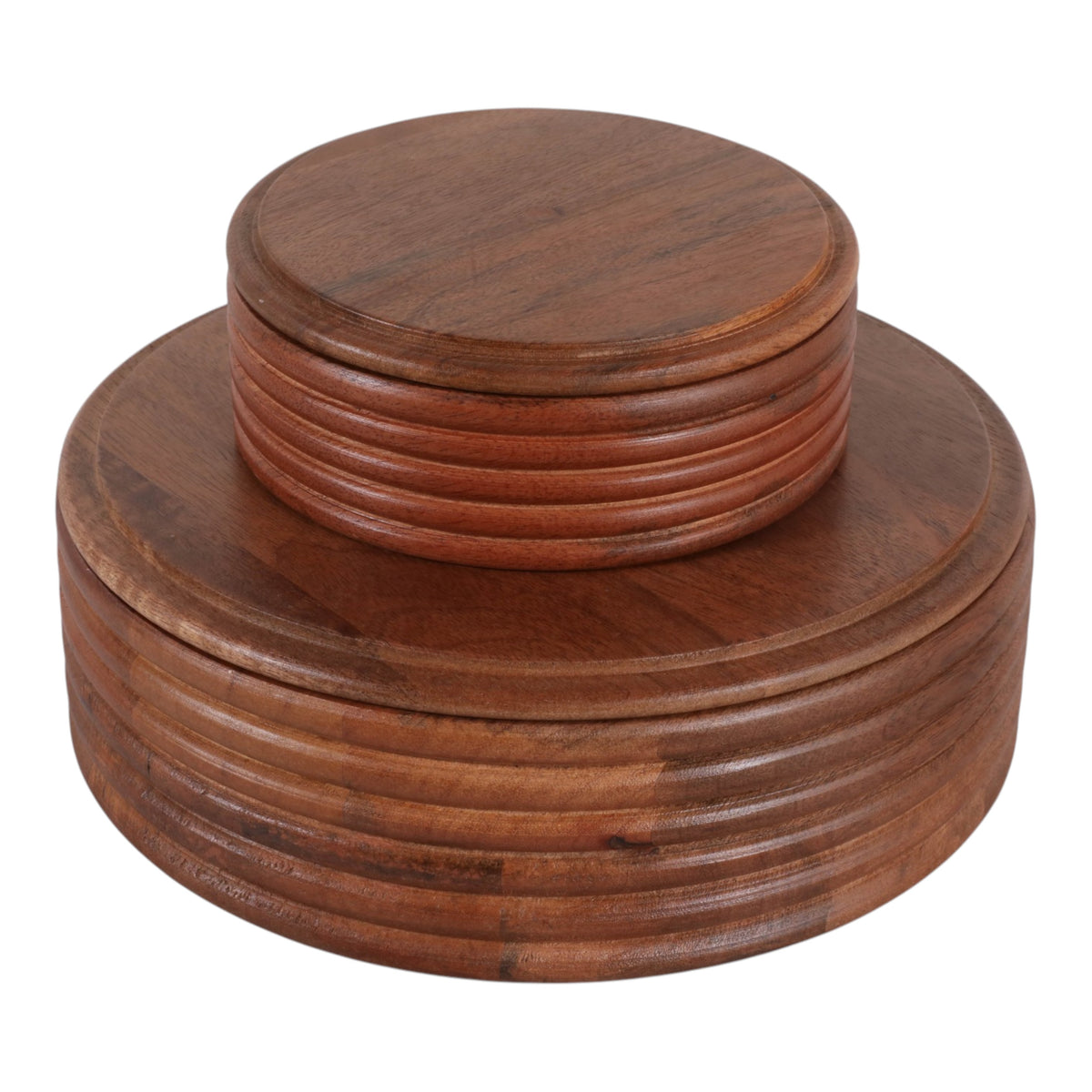 Riego Brown/Tan Wooden Boxes (Set of 2)