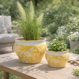 Henleydale Yellow/White Planters (Set of 2)
