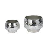 Antonshaw Silver Curved Disco Mosaic Planters (Set of 2)