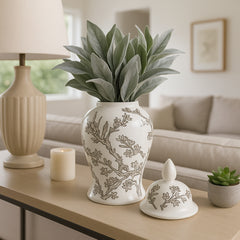 Bartonrun White/Brown Small Chinoiserie