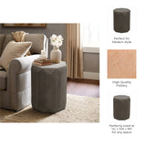 Valley Wells Dark Gray Concrete Geometric Accent Table