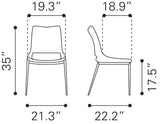 Ace White & Silver Dining Chair (Set of 2)