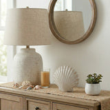Essexrun White Sea Scallop Shell Woven Pattern