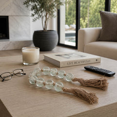 El Verano Clear/Tan Small Glass Bead Garland