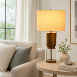 Caltonholm Brown/Clear/Ivory Lamp