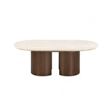 Alvik Dark Walnut/Light Beige Oval Coffee Table