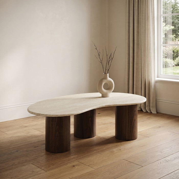 Cloris Walnut/Soft Beige Coffee Table