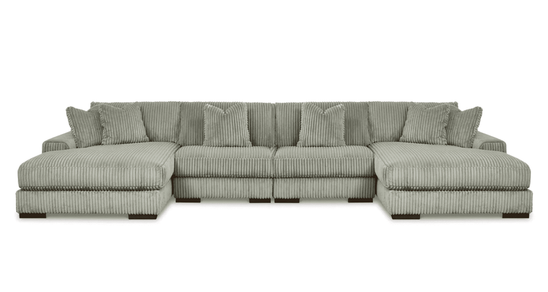 Lindyn Fog 4pc U Shape Double Chaise Sectional - Ornate Home