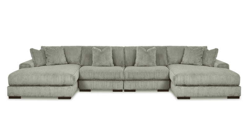 (Online Special Price) Lindyn Fog 4pc U Shape Double Chaise Sectional - Ornate Home