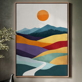 Sunlit Peaks - Abstract Landscape Art